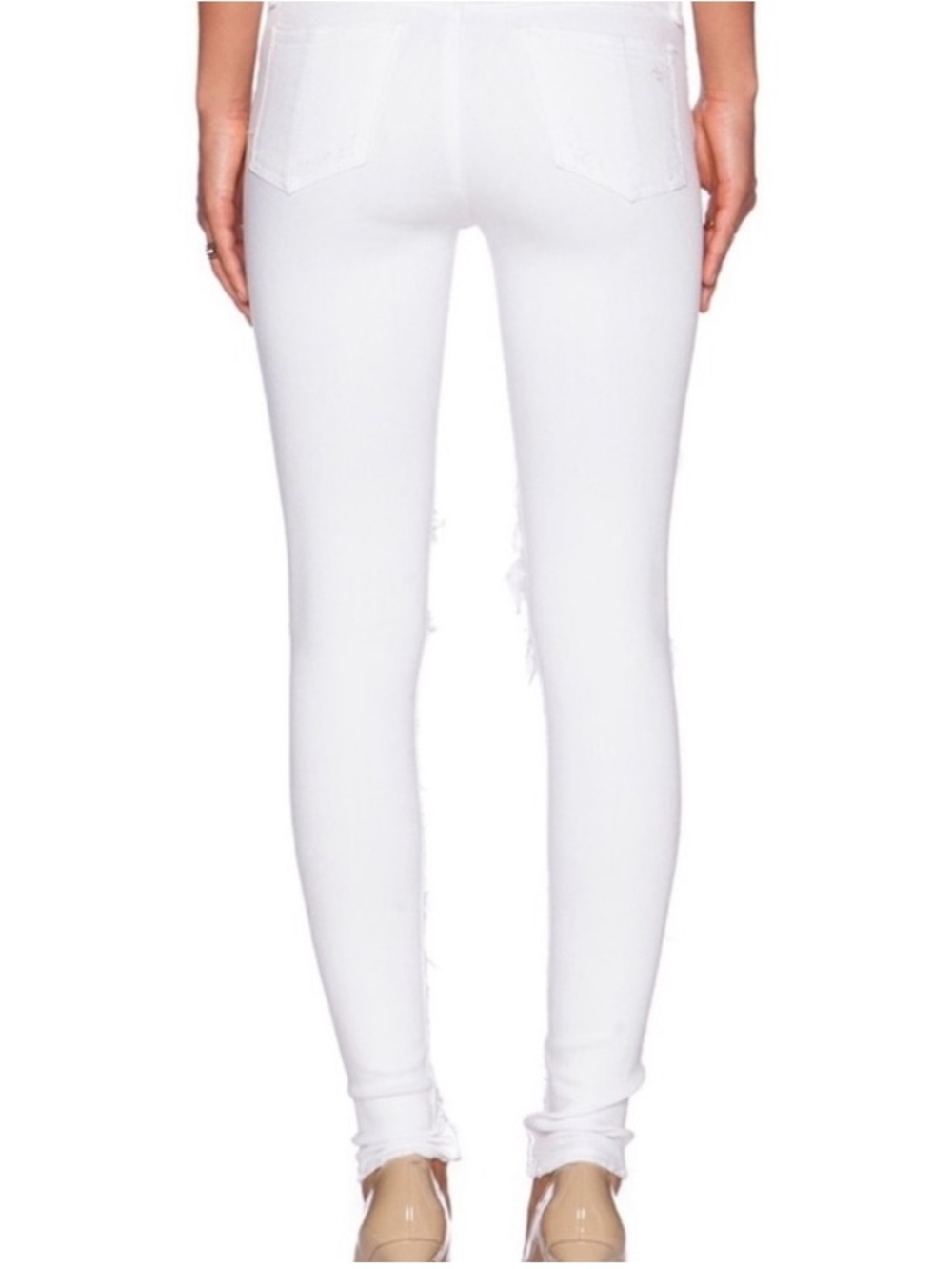 rag & bone White Thrash Distressed Skinny Jeans 23 Streetwear Edgy Made in USA